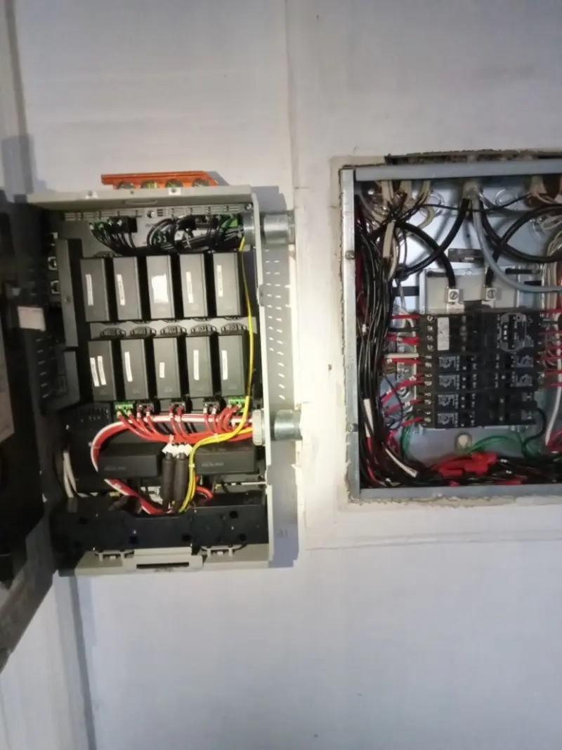 Electrical panel upgrade completed for Security Camera Wiring in Gardner